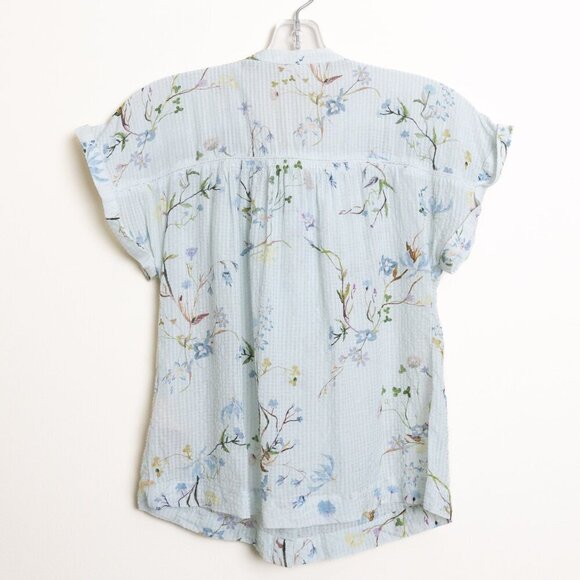 Scotch & Soda Floral Blouse Button Up Shirt Neck Scarf Short Sleeve - Picture 3 of 15